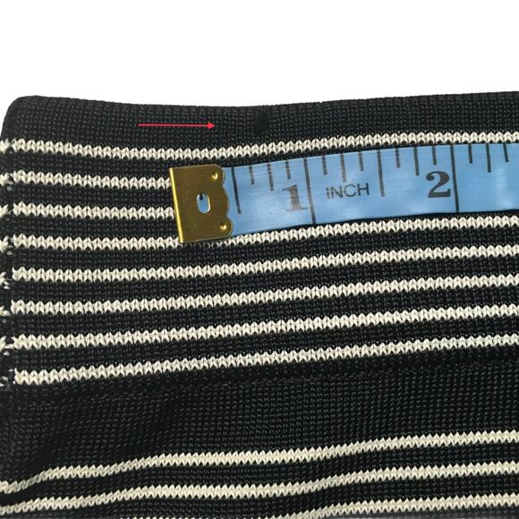 Forever 21 Skirt Black Cream Striped Knit Mini Bodycon Juniors M Career Work - Picture 6 of 7